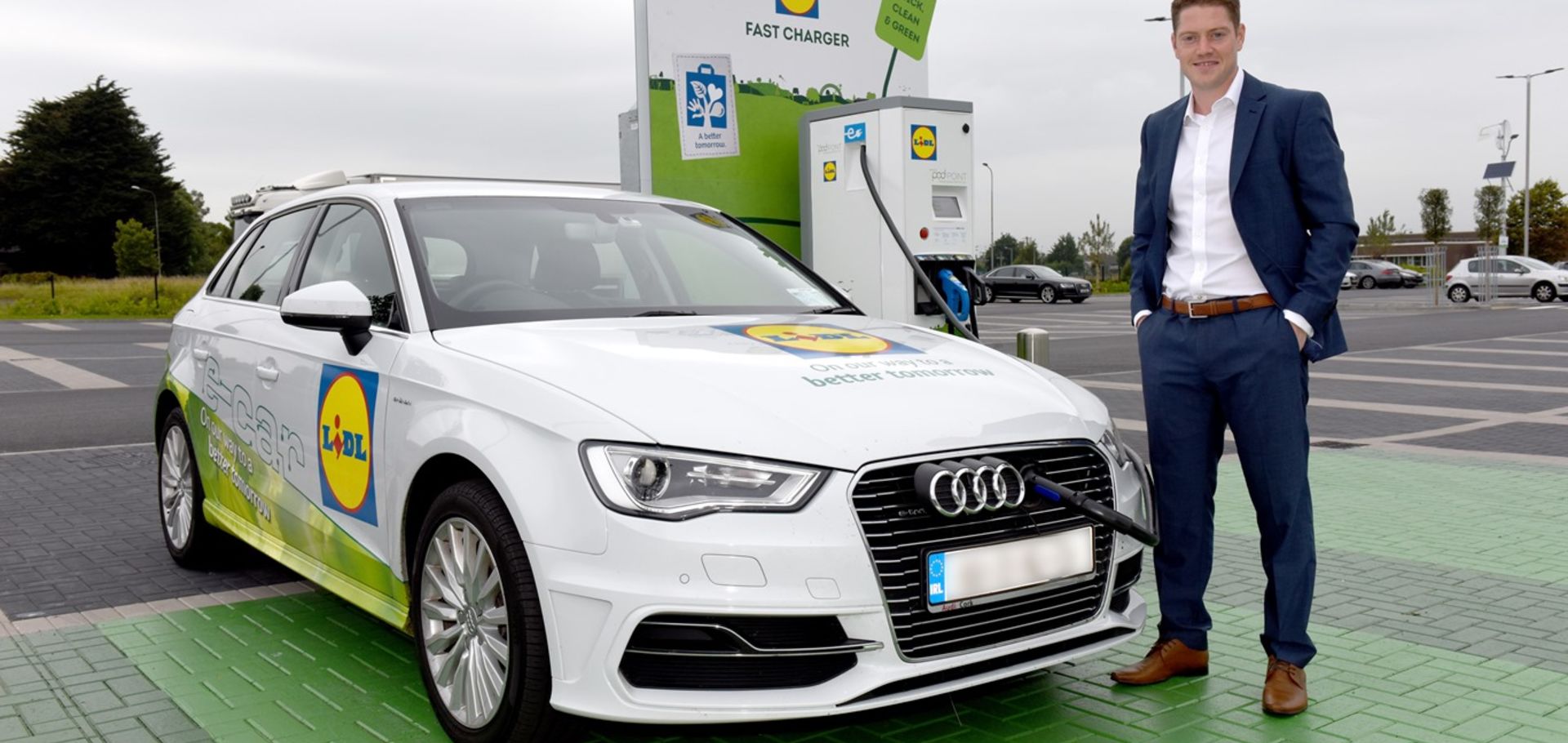 Lidl Ireland with Alan Barry  and new electric car charging points